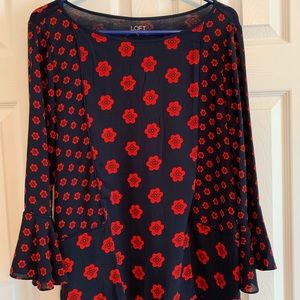 NWOT LOFT BLOUSE WITH BELL SLEEVES